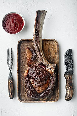 포토 JPG 해외이미지 포크 비프스테이크 사람없음 소고기 흰배경 식칼 고기포크 나무쟁반 토마호크 해외포토 식기 백그라운드 주방용품 쟁반 육류 스테이크 목재 흰색 파일형식