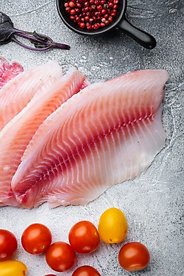 포토 JPG 해외이미지 방울토마토 회색배경 실내 사람없음 생선회 신선 준비 날것 통후추 틸라피아 해외포토 백그라운드 토마토 내부 회색 회 민물고기 후추 파일형식
