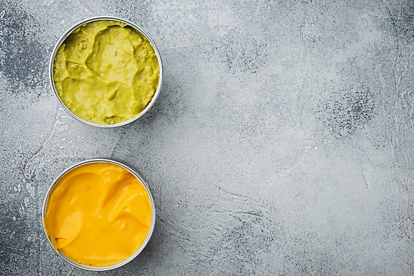 포토 JPG 해외이미지 회색배경 치즈 실내 사람없음 캔 과카몰리 카피스페이스 해외포토 백그라운드 유제품 내부 공백 회색 소스_음식 파일형식