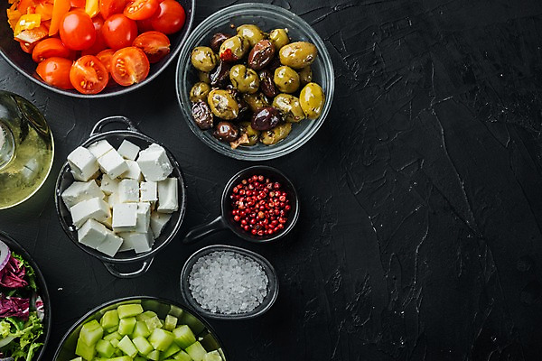 포토 JPG 해외이미지 검은배경 사람없음 하이앵글 샐러드 채식 다이어트음식 채식주의자 비건음식 해외포토 음식 뷰포인트 백그라운드 다이어트 검은색 파일형식 비건