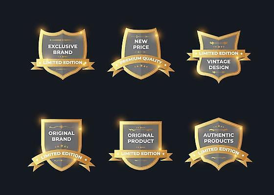 EPS 해외이미지 리본 일러스트 사람없음 세트 라벨 세일 회색 금색 빈티지 방패모양 해외일러스트 모양 컬러 컨셉 프레임 방패 파일형식 벡터