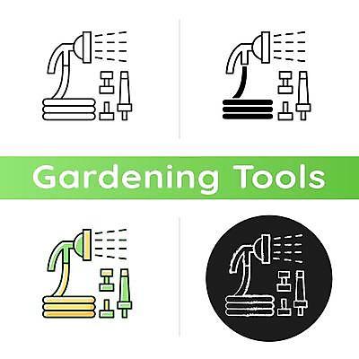 EPS 해외이미지 일러스트 사람없음 세트 원형 원예 분무기 호스 물호스 분사기 원예용품 홈가드닝 해외일러스트 도형 식물 생활용품 취미 파일형식 벡터