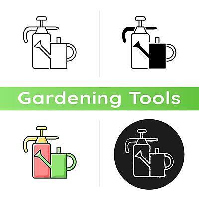 EPS 해외이미지 일러스트 사람없음 세트 물뿌리개 원형 원예 분무기 원예용품 홈가드닝 압축분무기 해외일러스트 도형 식물 생활용품 취미 파일형식 벡터
