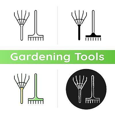 EPS 해외이미지 일러스트 사람없음 세트 원형 원예 갈퀴 원예용품 홈가드닝 해외일러스트 도형 식물 생활용품 취미 파일형식 벡터