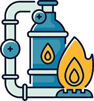 EPS 해외이미지 산업 일러스트 불 사람없음 파란색 에너지 가스레인지 가스 가스관 가스통 밸브 해외일러스트 자연요소 컬러 가전제품 레인지 파일형식 벡터
