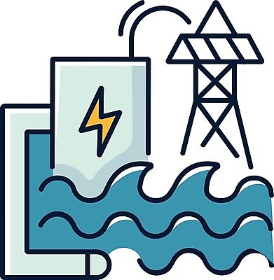 EPS 해외이미지 산업 일러스트 사람없음 물 파란색 에너지 송전탑 번개모양 수력발전 수력발전소 수력에너지 해외일러스트 자연요소 모양 컬러 탑 발전 번개 파일형식 벡터