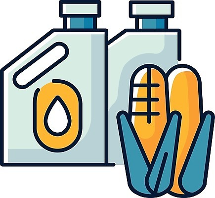 EPS 해외이미지 산업 일러스트 옥수수 사람없음 파란색 노란색 에너지 석유 기름통 바이오에너지 해외일러스트 컬러 곡류 통 파일형식 벡터