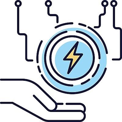 EPS 해외이미지 산업 하늘색 일러스트 사람없음 에너지 전기에너지 손모양 번개모양 공급 해외일러스트 모양 파란색 번개 파일형식 벡터 손_신체부위
