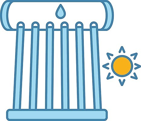 EPS 해외이미지 산업 하늘색 일러스트 사람없음 물 태양 물방울무늬 에너지 난로 태양에너지 집열판 해외일러스트 자연요소 무늬 파란색 그린에너지 난방기 파일형식 벡터
