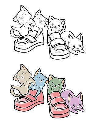 EPS 해외이미지 동물캐릭터 신발 여러마리 일러스트 장난 사람없음 귀여움 고양이 들어가기 젠탱글 해외일러스트 일러캐릭터 동물 캐릭터 다수 컨셉 포유류 반려동물 파일형식 벡터