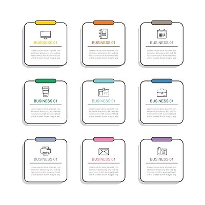 EPS 해외이미지 일러스트 비즈니스 그래프 사람없음 자료 인포그래픽 정사각형 목차 해외일러스트 도형 파일형식 벡터