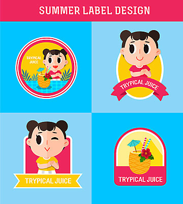 여자 꽃 리본 어린이 분홍색 하늘색 잎 일러스트 윙크 소녀 상반신 세명 여름 여름휴가 바캉스 라벨 파인애플 파인애플주스 소녀만 국내일러스트 AI파일 식물 계절 컬러 과일 휴가 프레임 표정 사람 파란색 과일주스 열대과일 여자만 어린이만 파일형식 벡터 여름_계절