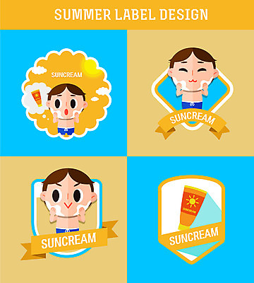 남자 수영복 리본 어린이 생각 일러스트 소년 상반신 세명 여름 파란색 여름휴가 바캉스 햇빛 노란색 라벨 선크림 피부관리 바르기 자외선 소년만 국내일러스트 AI파일 옷 계절 컬러 모션 휴가 프레임 사람 태양 뷰티 화장품 남자만 어린이만 파일형식 벡터 여름_계절