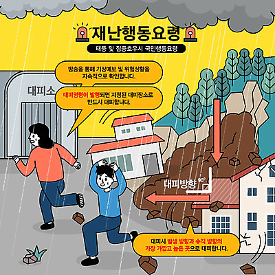 전신 나무 여자 남자 일러스트 주택 성인 두명 건물 달리기 손들기 흙 위험 먹구름 긴급상황 대피 머리보호 산사태 호우 매뉴얼 성인만 행동요령 국내일러스트 AI파일 식물 건축물 컨셉 모션 안전 사람 긴급 비_날씨 자연재해 파일형식 벡터 구름_자연