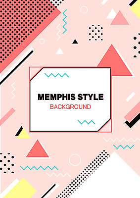 분홍색 백그라운드 일러스트 사람없음 사각형 물방울무늬 삼각형 지그재그 멤피스디자인 국내일러스트 AI파일 도형 디자인 컬러 무늬 파일형식 벡터