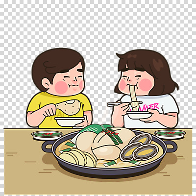 편집 편집이미지 그릇 커플 여자 남자 여름음식 미소 들기 누끼 상반신 성인 두명 냄비 더위 먹기 닭다리 보양식 전복 삼계탕 PNG 성인만 편집소스 제철음식 맛있는 식기 음식 관계 모션 날씨 어패류 표정 사람 솥 몸보신 제철 파일형식 여름_계절