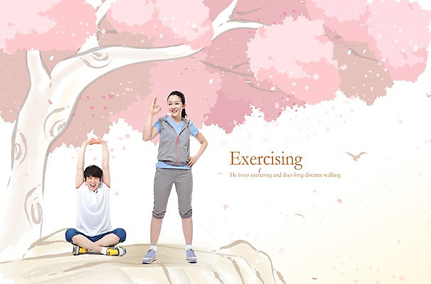 PSD 나무 편집 편집이미지 라이프스타일 커플 여자 남자 포즈 건강 꽃나무 서기 미소 웃음 사람 앉기 동양인 20대 성인 두명 라이프 30대 운동복 운동 헬스 스트레칭 한국인 목표 체조 성인만 이미지편집 식물 옷 꽃 컨셉 관계 모션 표정 인종 청년 생활 장년 파일형식