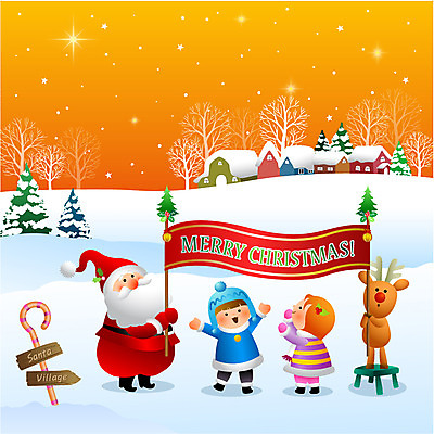 EPS 나무 배너 계절 여자 할아버지 남자 크리스마스 겨울 일러스트 지팡이 사슴 주택 미소 웃음 사람 소년 성인 10대 세명 산타클로스 마을 팻말 루돌프 눈 오두막 국내일러스트 자연요소 식물 기념일 노년 어린이 포유류 청소년 날씨 프레임 표정 건물 파일형식 벡터