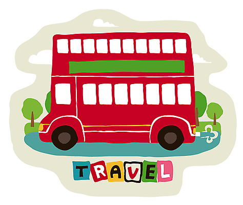 EPS 나무 캐릭터 여행 스티커 한대 일러스트 자동차 버스 사람없음 Ann 이층버스 일러캐릭터 식물 1 육상교통 대중교통 파일형식 벡터