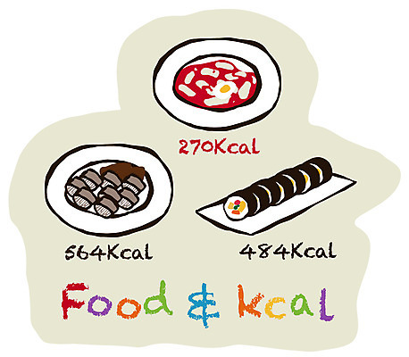 EPS 라이프스타일 음식 스티커 다이어트 일러스트 디저트 사람없음 라이프 떡볶이 분식 김밥 칼로리 순대 고칼로리 Ann 일러캐릭터 캐릭터 건강 생활 파일형식 벡터