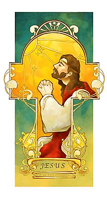 PSD 남자 기독교 종교 십자가 일러스트 한명 사람 상반신 성인 믿음 희망 기도 예수 덩굴 남자만 남자한명만 성인남자만 성인만 국내일러스트 식물 1 감정 신_종교 파일형식