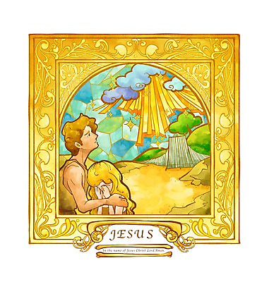 PSD 커플 여자 남자 기독교 종교 일러스트 사람 성인 두명 믿음 희망 눈물 스테인드글라스 아담 이브 성인만 국내일러스트 감정 관계 유리 파일형식