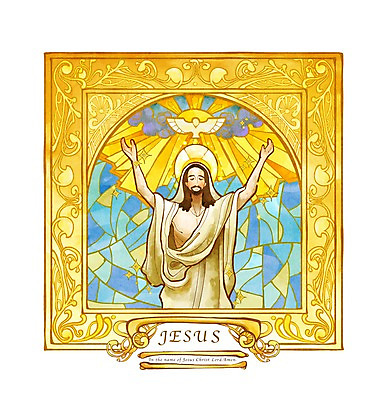 PSD 한마리 남자 기독교 종교 일러스트 조류 한명 미소 웃음 사람 상반신 성인 믿음 희망 예수 비둘기 스테인드글라스 남자만 남자한명만 성인남자만 성인만 국내일러스트 동물 1 감정 유리 표정 신_종교 파일형식