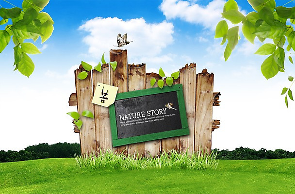 PSD 동물 구름 편집이미지 계절 나비 곤충 잎 하늘 나뭇잎 잔디 초원 사람없음 칠판 봄 담쟁이덩굴 덩굴 나무벽 활용 이미지편집 자연요소 식물 벽 컨셉 목재 파일형식