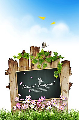 PSD 식물 동물 구름 편집이미지 계절 꽃잎 꽃 나비 곤충 하늘 잔디 초원 사람없음 칠판 봄 풀 담쟁이덩굴 덩굴 코스모스 나무벽 활용 이미지편집 자연요소 벽 컨셉 목재 파일형식