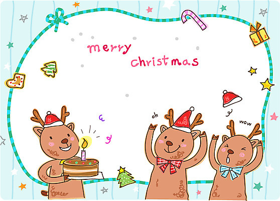 EPS 동물 크리스마스 일러스트 촛불 사슴 미소 웃음 사람없음 파티 케이크 루돌프 국내일러스트 카드프레임 기념일 초 포유류 디저트 프레임 표정 이벤트 파일형식 벡터