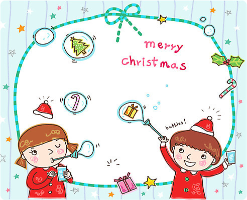 EPS 옷 여자 남자 어린이 크리스마스 일러스트 산타옷 놀이 빨대 선물 미소 웃음 사람 소녀 소년 두명 장식 10대 선물상자 비눗방울 십대만 국내일러스트 카드프레임 기념일 청소년 프레임 표정 상자 파일형식 벡터