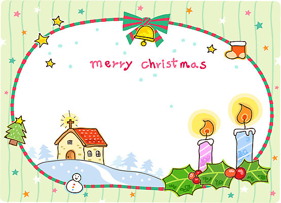 EPS 크리스마스 일러스트 초 촛불 사람없음 장식 교회 종 국내일러스트 카드프레임 기념일 종교건축 프레임 건물 파일형식 벡터