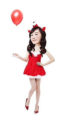 PSD 편집이미지 옷 여자 크리스마스 한명 서기 미소 웃음 사람 동양인 이벤트 20대 성인 30대 산타클로스 미니어처 한국인 인물미니어처 풍선 SD캐릭터 여자만 여자한명만 성인여자만 성인만 이미지편집 캐릭터 1 기념일 모션 표정 인종 청년 장년 모형 파일형식