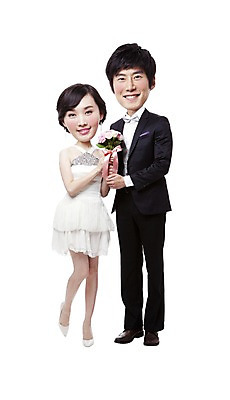 PSD 편집이미지 커플 여자 남자 꽃 꽃다발 결혼 서기 미소 웃음 사람 동양인 정장 이벤트 20대 성인 두명 30대 미니어처 한국인 인물미니어처 약혼 SD캐릭터 성인만 이미지편집 식물 캐릭터 옷 관계 모션 표정 인종 청년 장년 모형 약속 파일형식