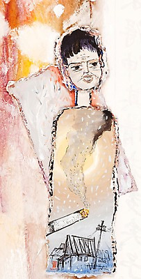 JPG 남자 백그라운드 일러스트 수채화 주택 흡연 담배 미술 한명 사람 성인 마을 연기 시화 그림 기호식품 니코틴 남자만 남자한명만 성인남자만 성인만 국내일러스트 1 음식 문화예술 건물 파일형식