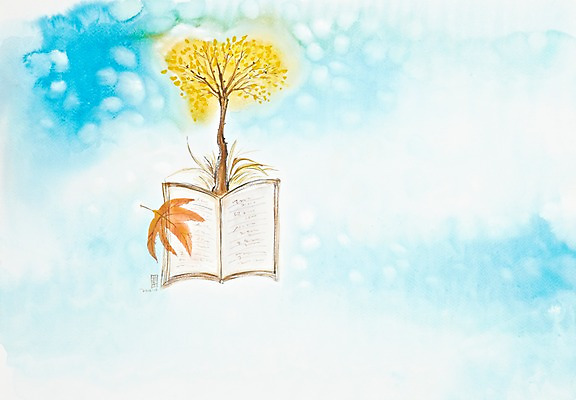 JPG 나무 식물 계절 백그라운드 단풍 낙엽 잎 일러스트 자연 나뭇잎 수채화 한그루 미술 풍경 사람없음 책 독서 가을풍경 공백 가을 시화 그림 가을배경 국내일러스트 1 문화예술 생태계 파일형식 가을_계절