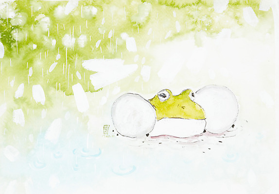 JPG 동물 한마리 계절 호수 백그라운드 일러스트 파충류 수채화 개구리 미술 풍경 사람없음 봄풍경 봄 연못 시화 그림 경칩 봄배경 국내일러스트 1 문화예술 양서류 절기 파일형식