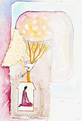 JPG 나무 식물 동물 건축물 백그라운드 일러스트 가정 가족 조류 수채화 주택 프레임 액자틀 틀 미술 한명 사람 건물 공백 학 비행 시화 그림 날갯짓 국내일러스트 1 건축 액자 관계 문화예술 파일형식