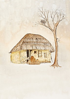 JPG 나무 식물 백그라운드 고건축 일러스트 수채화 주택 한국 초가집 한그루 미술 풍경 사람없음 시골 항아리 둥지 시화 그림 시골집 국내일러스트 1 건축물 아시아 문화예술 한옥 건물 도자기 파일형식