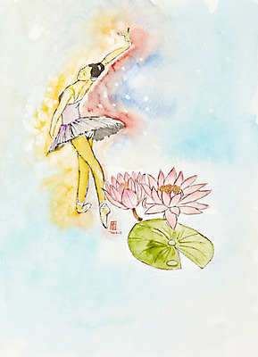 JPG 여자 꽃 화초 포즈 백그라운드 잎 일러스트 수채화 연꽃 미술 한명 사람 성인 춤 두송이 발레 시화 연잎 그림 발레리나 현대무용 여자만 여자한명만 성인여자만 성인만 국내일러스트 식물 1 2 문화예술 파일형식