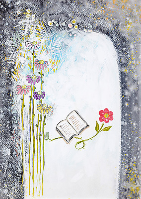 JPG 나무 식물 꽃 화초 백그라운드 일러스트 수채화 프레임 액자틀 틀 미술 사람없음 책 독서 시화 그림 국내일러스트 액자 문화예술 파일형식