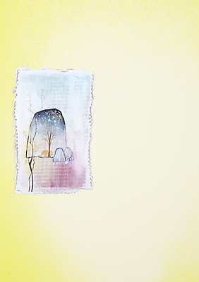 JPG 나무 식물 종이 백그라운드 일러스트 수채화 주택 초가집 미술 풍경 사람없음 울타리 공백 시골 시화 그림 시골집 국내일러스트 문화예술 한옥 건물 담장 파일형식