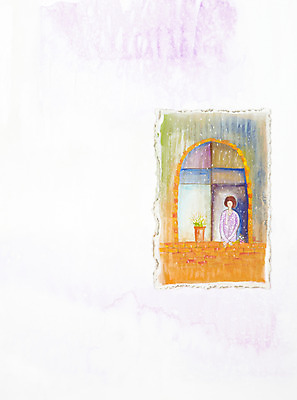 JPG 식물 여자 꽃 화분 화초 백그라운드 일러스트 창문 수채화 미술 한명 사람 공백 창가 시화 그림 원예 여자만 여자한명만 국내일러스트 1 문화예술 취미 파일형식