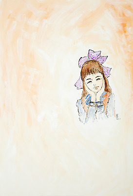 JPG 여자 백그라운드 일러스트 수채화 미술 한명 사람 상반신 공백 시화 그림 여자만 여자한명만 국내일러스트 1 문화예술 파일형식