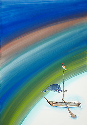 JPG 동물 한마리 교통수단 바다 백그라운드 수상교통 일러스트 수채화 어류 어업 미술 풍경 해변 사람없음 공백 돌_바위 바위 물가 한척 어선 나룻배 정박 시화 노 그림 고기잡이 돛대 선박 국내일러스트 1 산업 교통 배_교통 문화예술 수중동물 파일형식