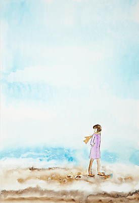 JPG 전신 동물 여자 바다 백그라운드 일러스트 갈매기 조류 수채화 미술 한명 서기 사람 해변 걷기 산책 공백 물가 뒤돌아보기 시화 그림 여자만 여자한명만 국내일러스트 1 모션 문화예술 휴식 풍경 파일형식