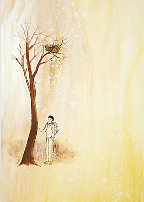 JPG 나무 식물 계절 남자 어린이 백그라운드 겨울 일러스트 수채화 미술 한명 서기 사람 소년 공백 둥지 시화 그림 앙상함 남자만 남자한명만 어린이만 소년만 소년한명만 겨울배경 국내일러스트 1 모션 문화예술 파일형식