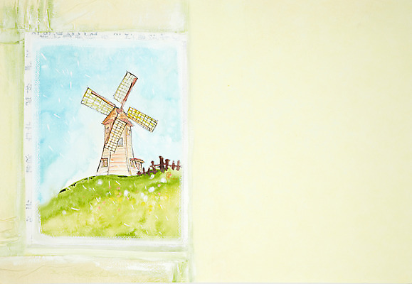 JPG 건축물 백그라운드 일러스트 수채화 미술 풍경 초원 사람없음 건물 울타리 공백 풍차 발전기 발전소 에너지 그린에너지 시화 언덕 그림 풍력발전소 국내일러스트 건축 문화예술 담장 풍력에너지 파일형식