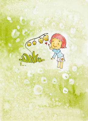 JPG 식물 계절 여자 꽃 화초 어린이 백그라운드 일러스트 수채화 미술 한명 사람 풍경 소녀 봄풍경 봄 시화 그림 여자만 여자한명만 어린이만 소녀만 소녀한명만 봄배경 국내일러스트 1 문화예술 파일형식