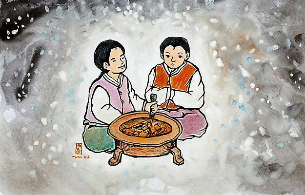 JPG 한국문화 한국전통 전통 계절 남자 전통문화 문화 어린이 백그라운드 겨울 일러스트 수채화 한국 따뜻함 미술 사람 앉기 소년 두명 추위 한복 난방기 시화 그림 형제 난방 화로 온기 남자만 어린이만 겨울배경 국내일러스트 동양문화 그릇 아시아 가족 모션 문화예술 전통의상 난방용품 파일형식